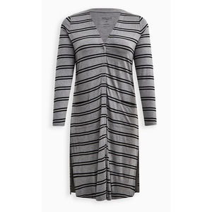 Torrid Super Soft Longline Cardigan Button Front Gray and Black Size 2x